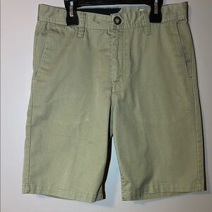 Volcom Tan Khakis Flat Front Shorts Classic Style - 29